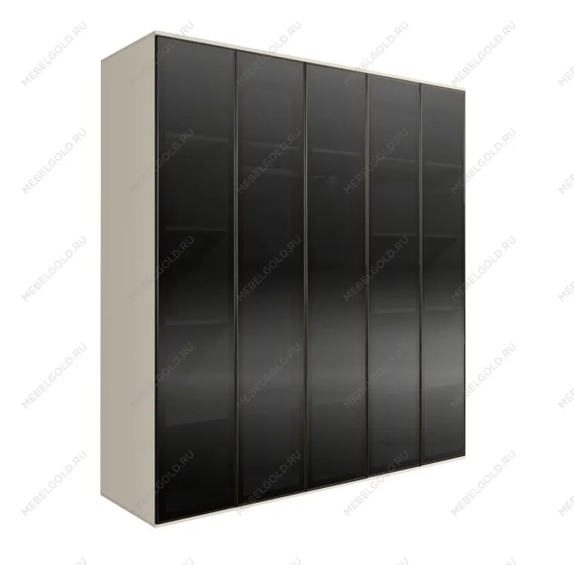 Шкаф 5-ти дв. Bogemia Air (Слоновая кость/Черный) БМШ2/5(5)