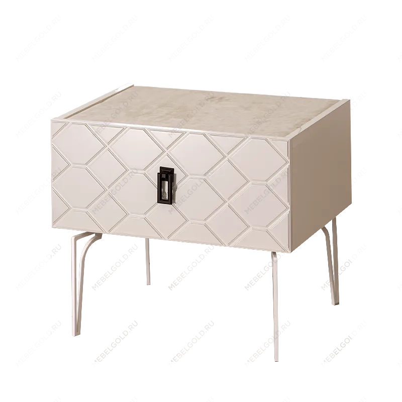 Тумба прикроватная Bogemia Farfalle (Слоновая кость) (Lakobel/Черный) БМТП-1(Fa)