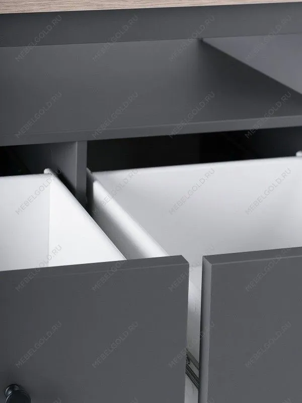 Тумба Сага, 2 ящика, 91х42х63 см, серая | изображение 9