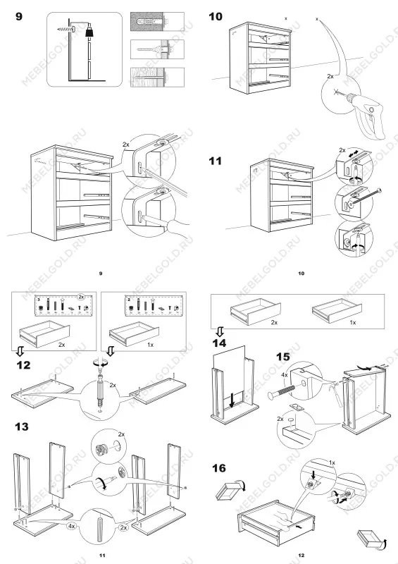 Комод Кастор, 3 ящика, 65х40х71 см, дуб сонома | изображение 18