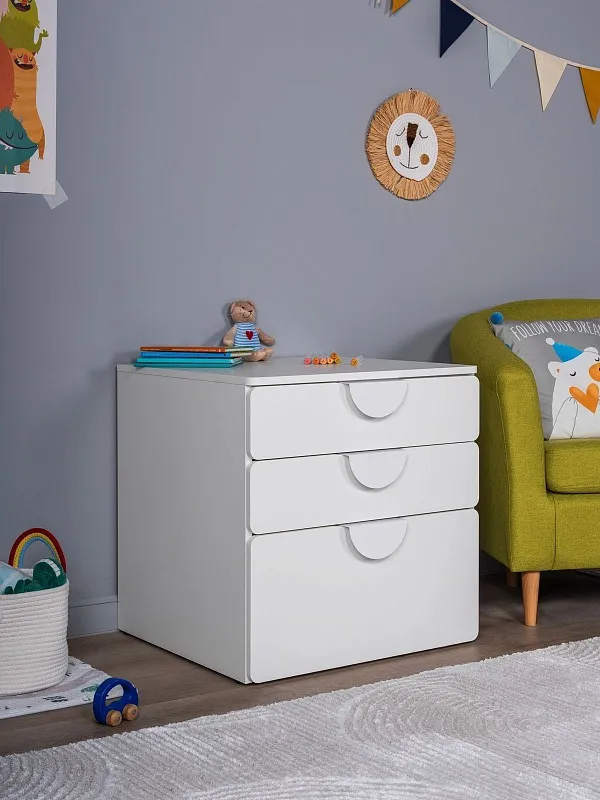 Комод Пикси, 3 ящика 60x57x60, белый (робкий подснежник) | изображение 7