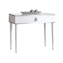 Стол туалетный узкий Римини (Белый/Серебро) РМСТ-1[9]