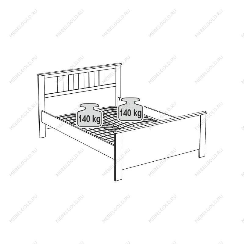 Кровать двуспальная Сага, 140х200 см, белая | изображение 12