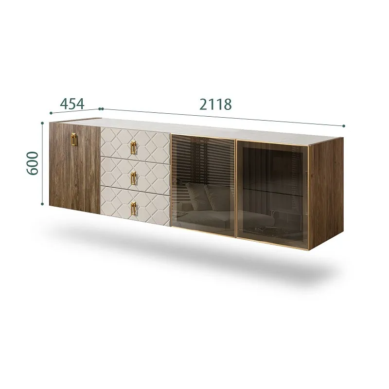 Комод 2.1м Bogemia Woodline Fly Wood Fa (Шелк) (Novabuk/Золото) БМКМ-5[5][10]