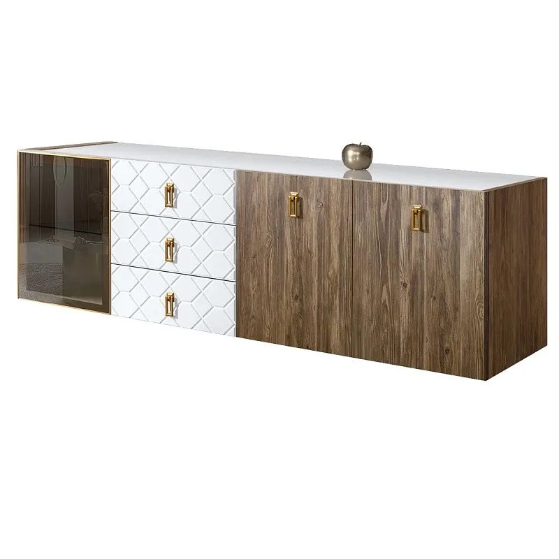 Комод 2.1м Bogemia Woodline Fly Wood Fa (Белый) (Lakobel/Золото) БМКМ-5[4]