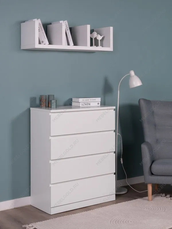 Комод Варма, 4 ящика, 80х100х40 см, эмаль белая | изображение 1