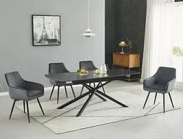 Стол обеденный Signal VECTOR Ceramic 160 (черный/черный)