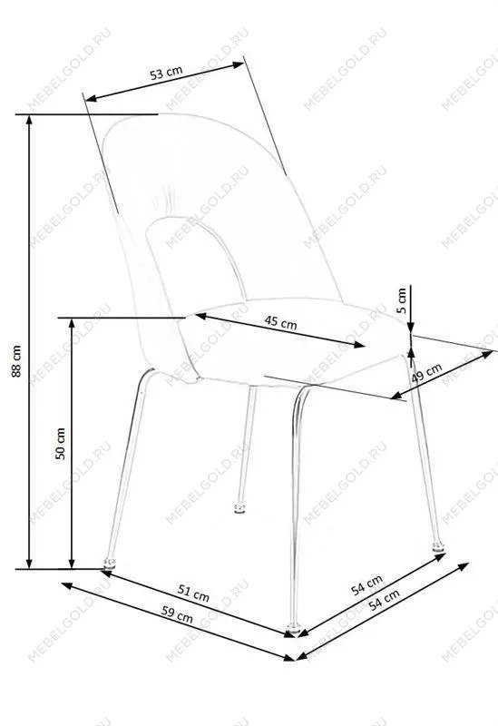 Стул кухонный Halmar K385 (светло-розовый/золотой) | изображение 10