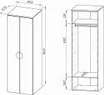 Шкаф Пикси распашной, с двумя дверьми и полкой 60x57x180, белый (робкий подснежник) | изображение 13