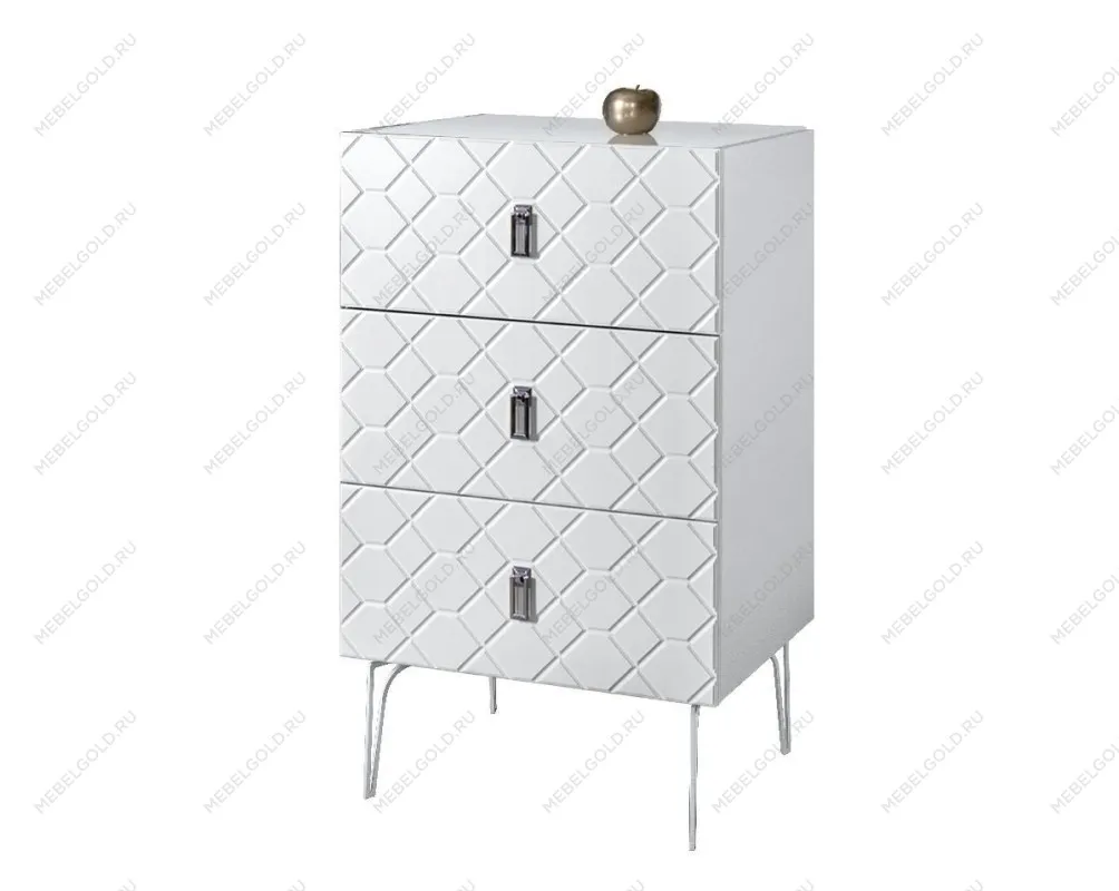 Комод Bogemia Farfalle (Белый) (Lakobel/Хром) БМКМ-1(Fa)