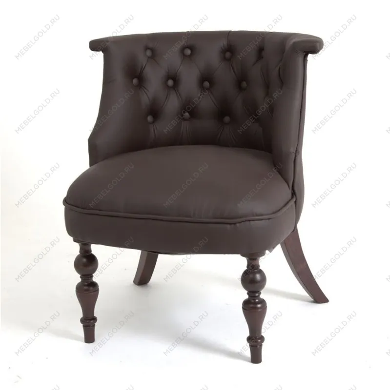 Кресло Бархат (темный тон/кожзам 1 шоколад)