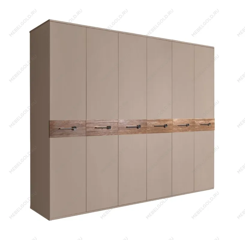 Шкаф 6-ти дв. Bogemia Wood Wo (Мокка/Хром) БМШ2/6(Wo)