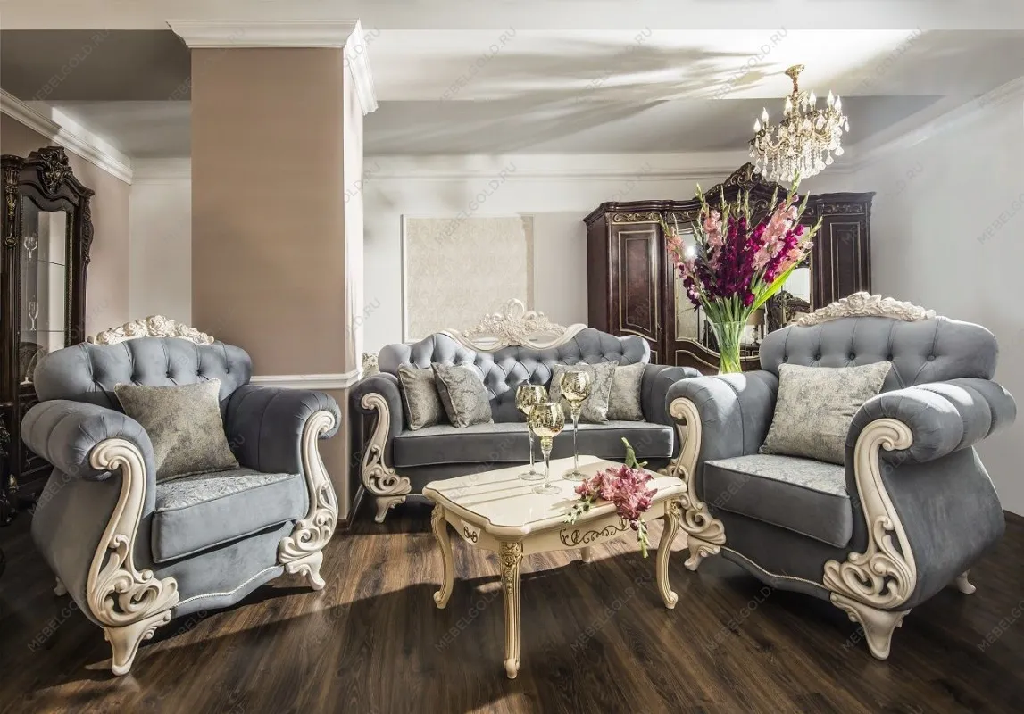 Диван Афина 3х местный крем серый | изображение 4