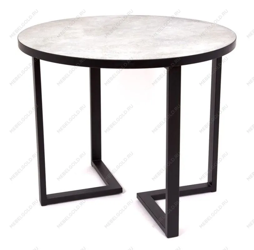 Стол круглый Лофт Зиг-Заг (ЛДСП 32 мм /Мрамор сетте 1468/ кромка чёрная) | изображение 1