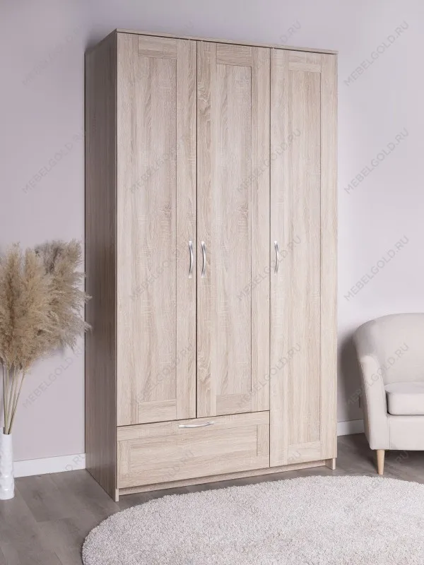 Шкаф Сириус, 3 двери и 1 ящик, 117х59х220 см, дуб сонома | изображение 2