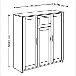 Тумба Сириус, 3 двери, 1 ящик, 117х41х124 см, дуб венге, черно-коричневая | изображение 11