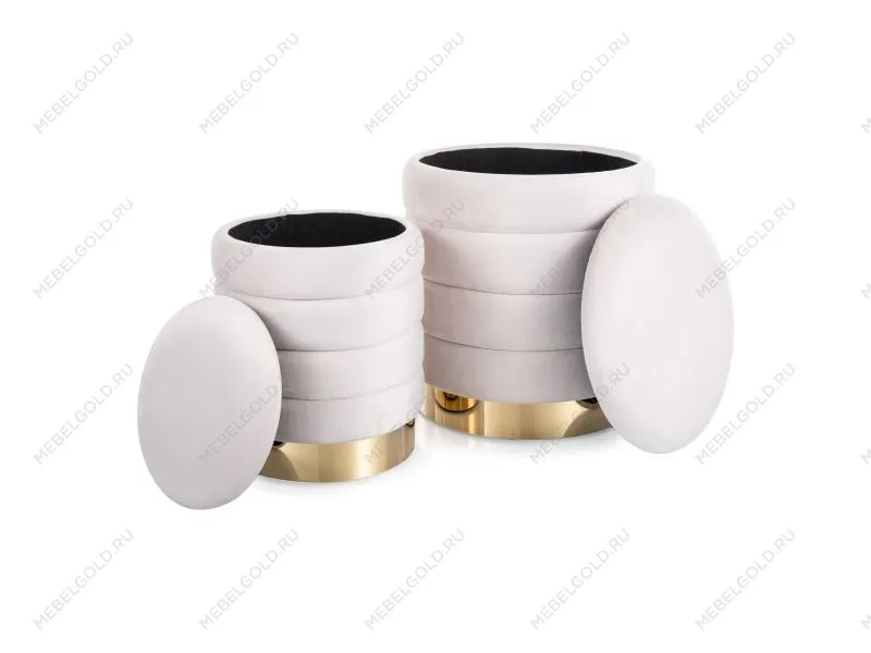 Комплект Signal BRITTA Velvet (2 пуфа) (светло-бежевый)