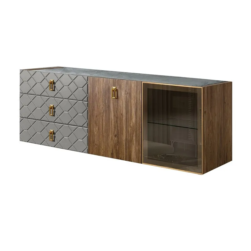 Комод 1.6м Bogemia Woodline Fly Wood Fa (Серый) (Novabuk/Золото) БМКМ-4[5][10]