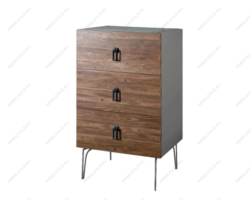 Комод Bogemia Wood Fa (Серый) (Novabuk/Черный) БМКМ-1(Wo)