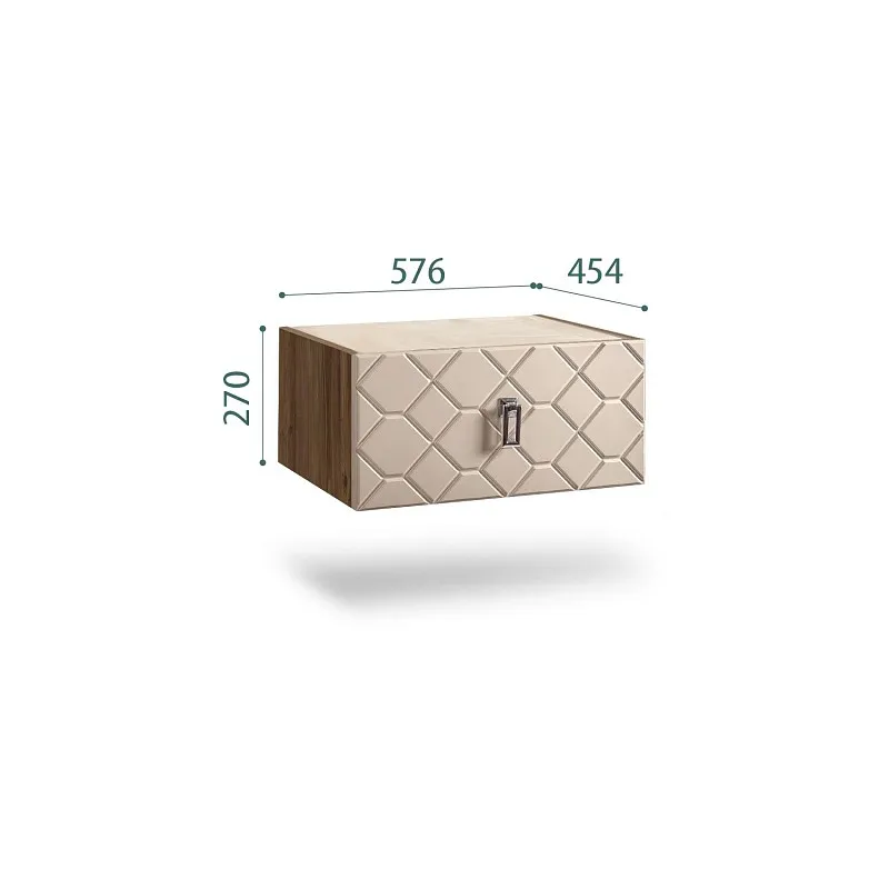 Тумба прикроватная Bogemia Woodline Fly Fa (Ваниль) (Novabuk/Хром) БМТП-1