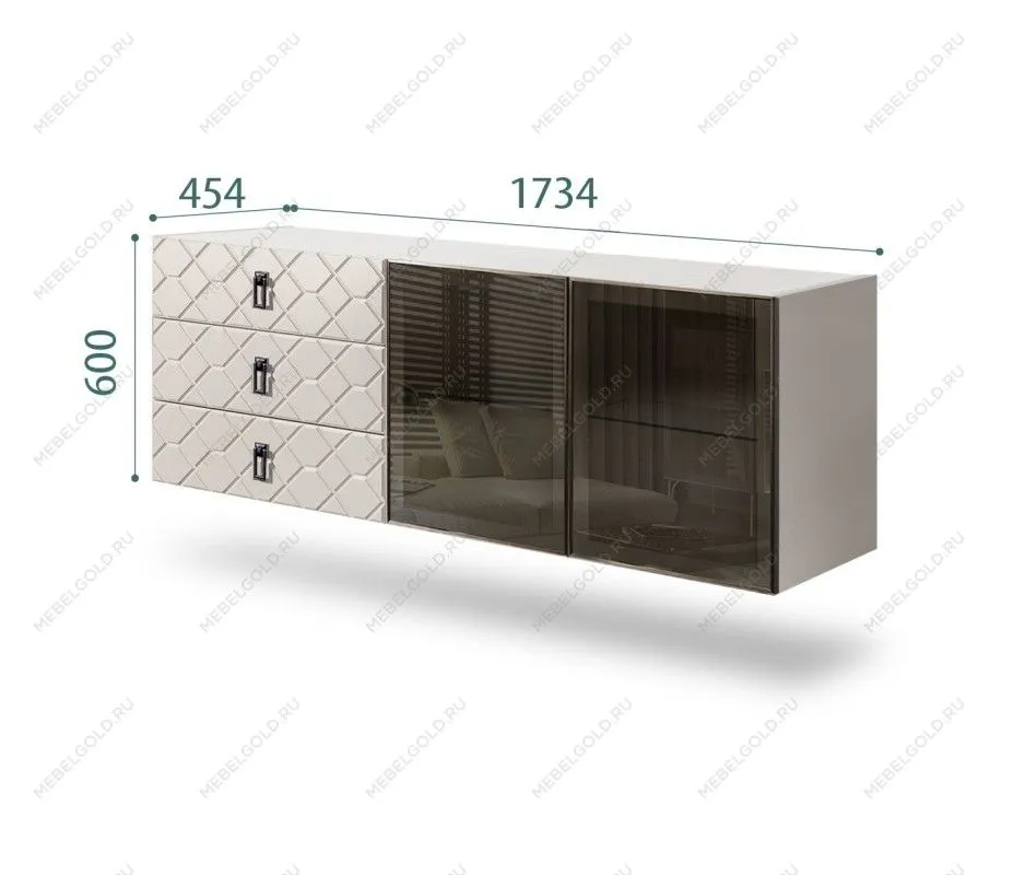 Комод 1.6м Bogemia Fly Farfalle (Шелк) (Novabuk/Черный) БМКМ-4[5]