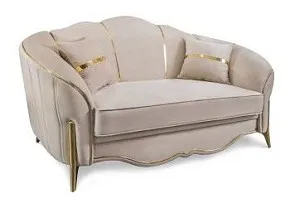 Диван Лара 2х местный бежевый золото