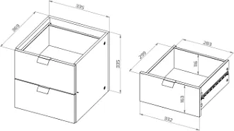 Фора модуль с двумя ящиками 33х33х37, белый