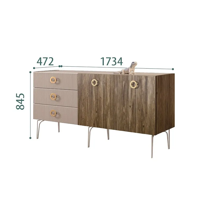 Комод 1.6м Bogemia Woodline Wood Fi (Мокка) (Lakobel/Золото) БМКМ-4