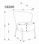 Кресло Halmar CEZAR (серый) | изображение 9