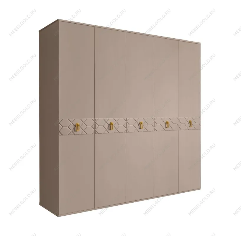 Шкаф 5-ти дв. Bogemia Farfalle (Мокка/Золото) БМШ2/5(Fa)