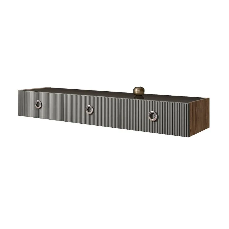 Тумба телевизионная 2.1м Bogemia Woodline Fly Fi (Серый) (Lakobel/Хром) БМТ-2