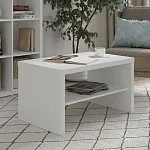 Стол журнальный Энкель, с полкой, 82x50x45 см, белый | изображение 4