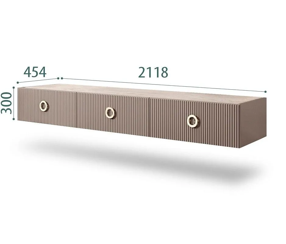 Тумба телевизионная 2.1м Bogemia Fly Fillini (Мокка) (Novabuk/Золото) БМТ-2
