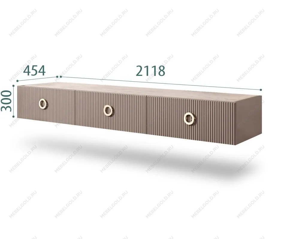 Тумба телевизионная 2.1м Bogemia Fly Fillini (Мокка) (Novabuk/Золото) БМТ-2