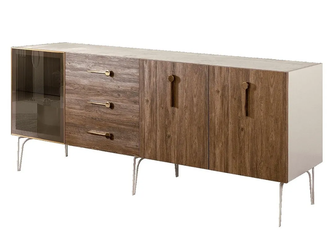 Комод 2.1м Bogemia Wood Wo (Слоновая кость) (Novabuk/Золото) БМКМ-5(Wo)[4]