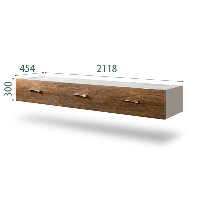 Тумба телевизионная 2.1м Bogemia Fly Wood Wo (Шелк) (Novabuk/Золото) БМТ-2