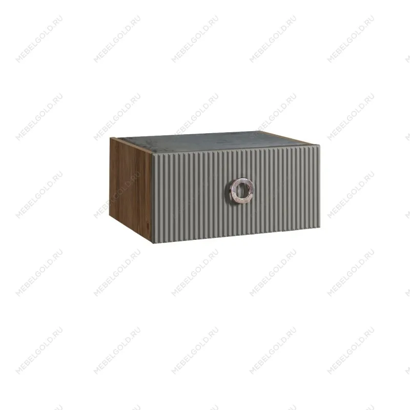 Тумба прикроватная Bogemia Woodline Fly Fi (Серый) (Novabuk/Хром) БМТП-1