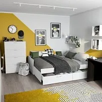 БРИМНЭС / СИРИУС кровать раздвижная ИКЕА / IKEA 90х200 белая