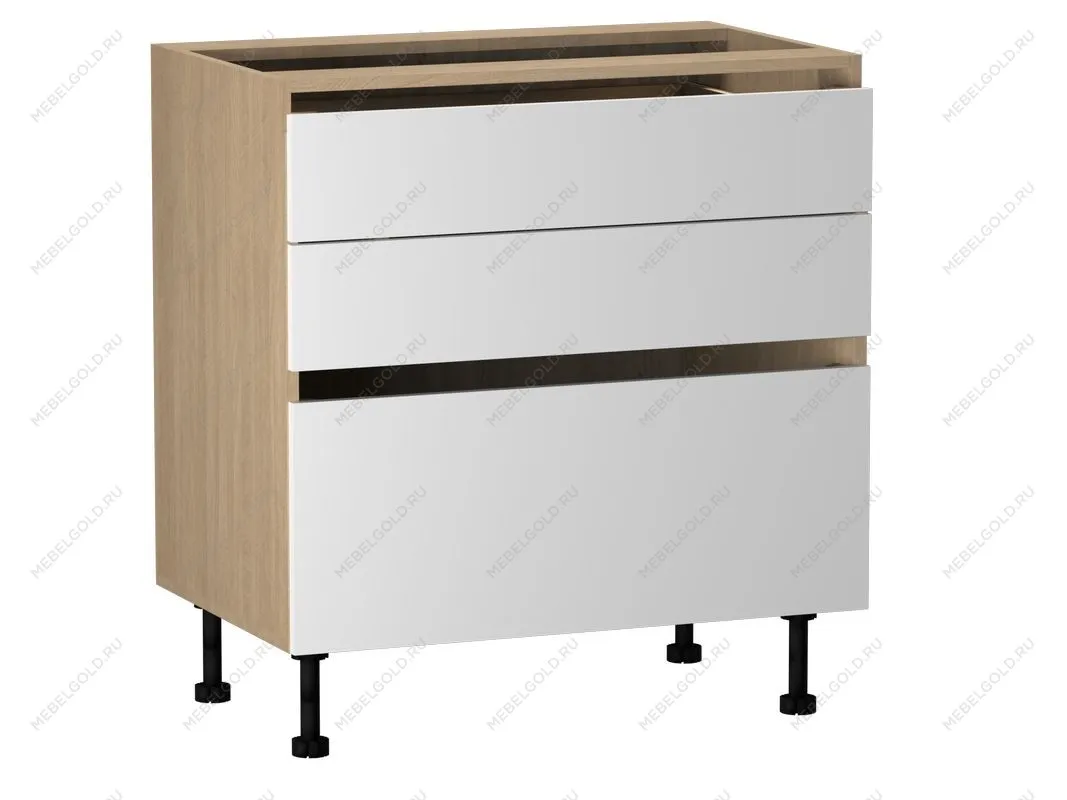 Стол с ящиками СЯ-80, Женева (800*520*870) Дуб Палермо/Белый матовый, 22420