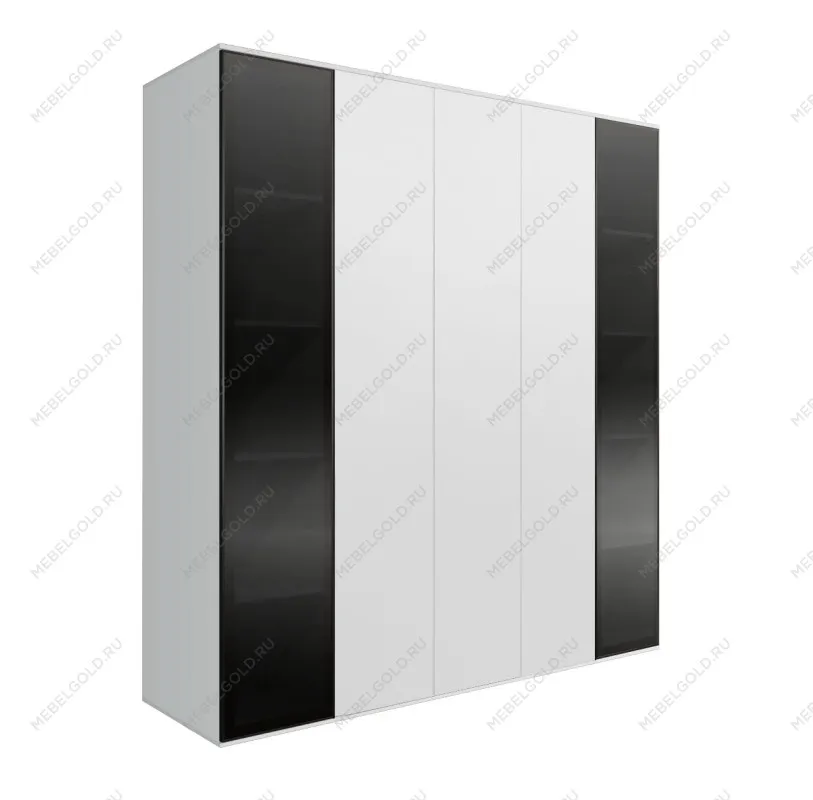 Шкаф 5-ти дв. Bogemia Air (Белый/Черный) БМШ2/5(2)