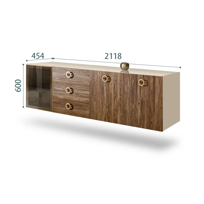 Комод 2.1м Bogemia Fly Wood Fi (Ваниль) (Lakobel/Золото) БМКМ-5[4]