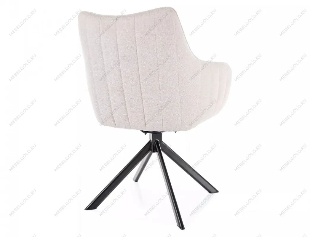 Стул кухонный Signal AZALIA Velvet Bluvel 30 поворотный (светло-бежевый/черный) | изображение 3