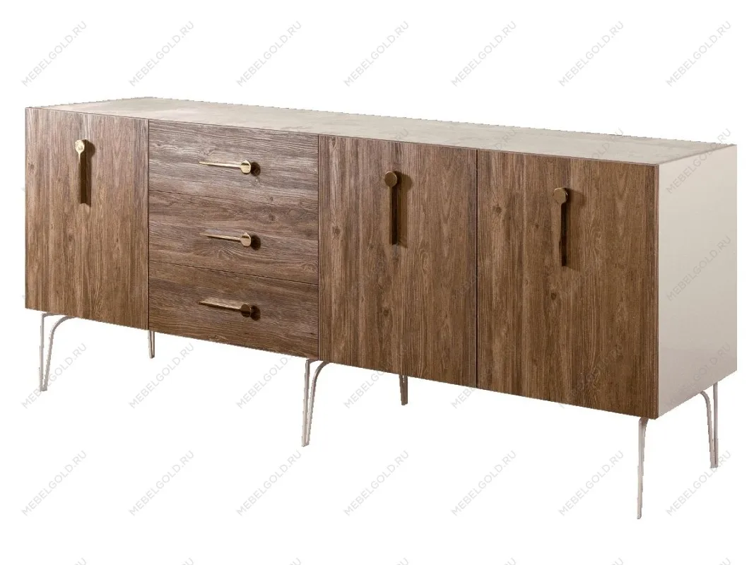 Комод 2.1м Bogemia Wood Wo (Слоновая кость) (Novabuk/Золото) БМКМ-5(Wo)