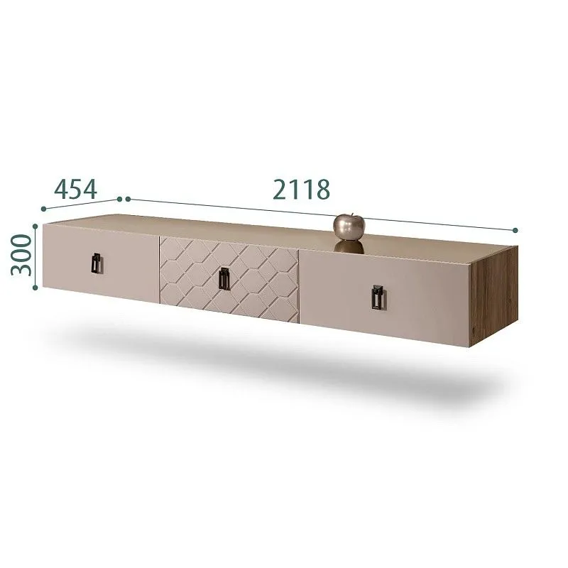 Тумба телевизионная 2.1м Bogemia Woodline Fly Fa (Мокка) (Lakobel/Черный) БМТ-2[10]