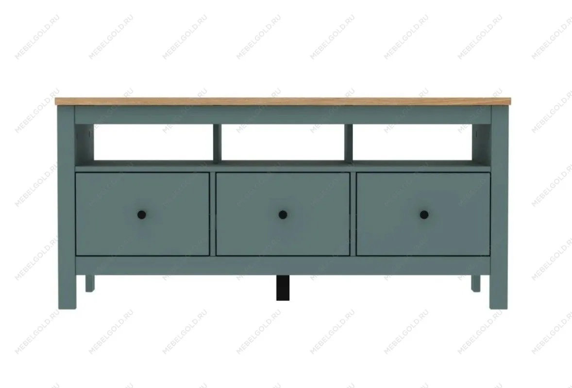 САГА тумба 3 ящика темно-бирюзовая/ясень