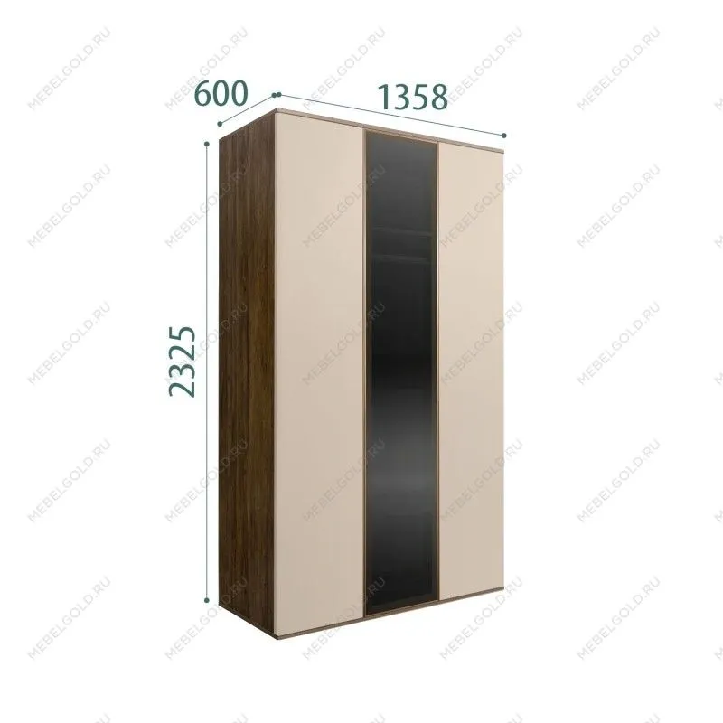 Шкаф 3-х дверный Bogemia Woodline Air (Ваниль/Золото) БМШ2/3(1)