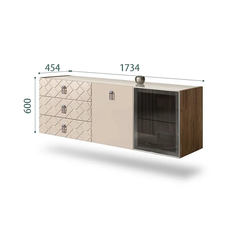 Комод 1.6м Bogemia Woodline Fly Fa (Ваниль) (Lakobel/Хром) БМКМ-4[5][10]