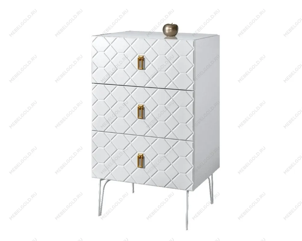 Комод Bogemia Farfalle (Белый) (Lakobel/Золото) БМКМ-1(Fa)