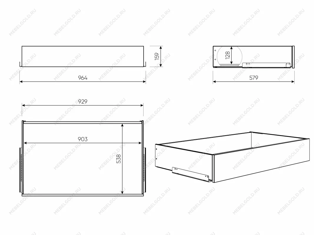 Ящик выдвижной к шкафу МАКС, 93х58х16 см, дуб сонома | изображение 10