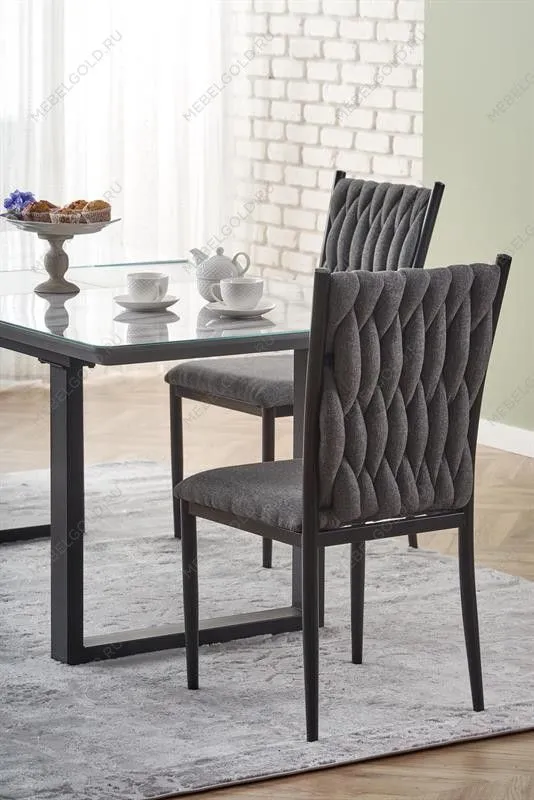 Стол обеденный Halmar MARLEY раскладной (белый мрамор/серый/черный) | изображение 9